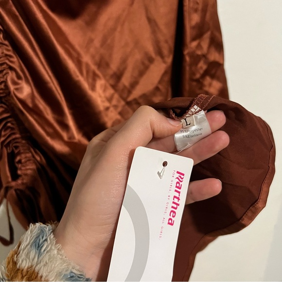 Rust Colored Asymmetrical Sheath Dress - Picture 5 of 9